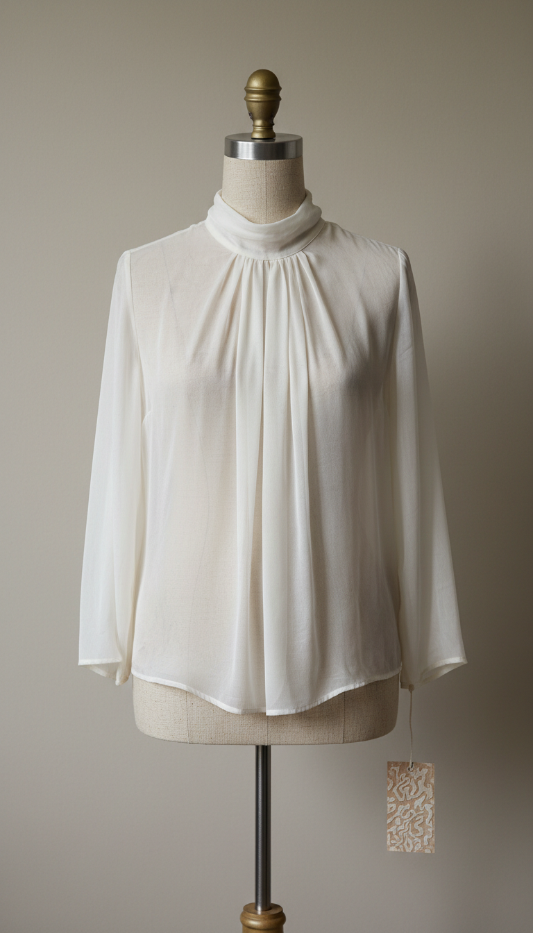 Porcelain Veil Silk Blouse